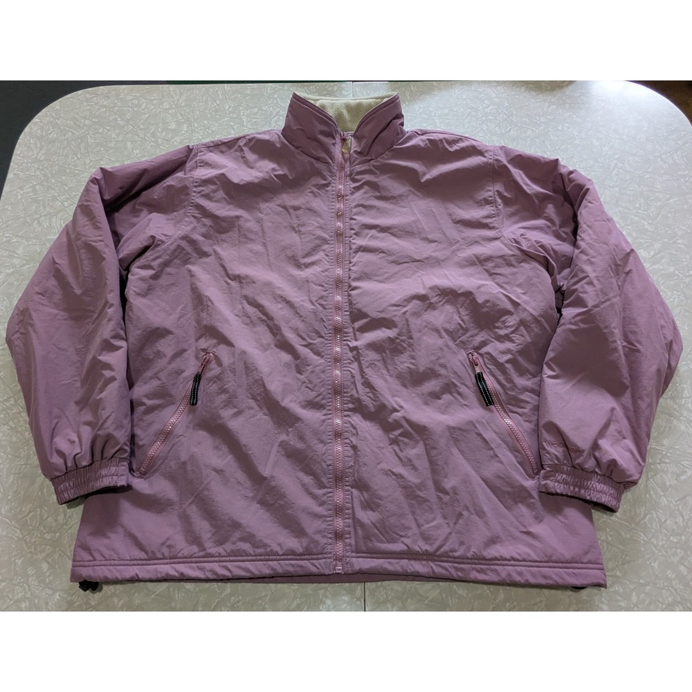 Vintage Woolrich Womens XL Fleece Lined Nylon Jacket Purple Full Zip Outdoor